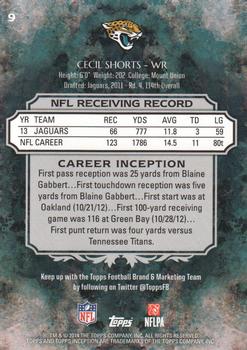 2014 Topps Inception #9 Cecil Shorts Back