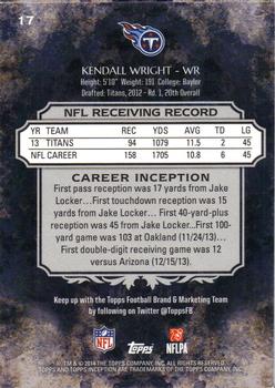 2014 Topps Inception #17 Kendall Wright Back