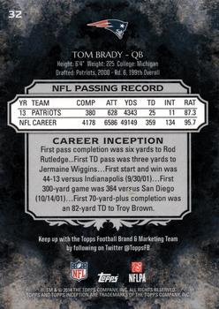2014 Topps Inception #32 Tom Brady Back