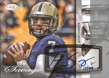 2014 SAGE Autographed #A44 Tom Savage Front