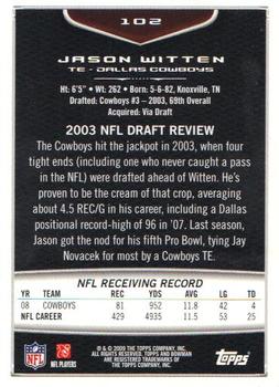 2009 Bowman Draft Picks #102 Jason Witten Back
