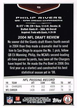 2009 Bowman Draft Picks #5 Philip Rivers Back
