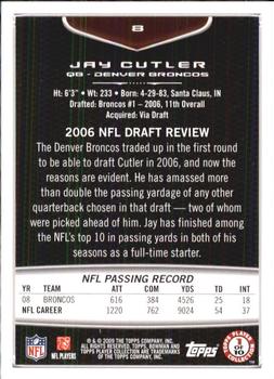 2009 Bowman Draft Picks #8 Jay Cutler Back