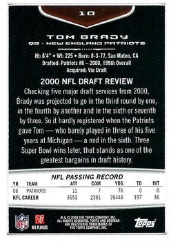 2009 Bowman Draft Picks #10 Tom Brady Back