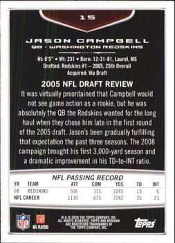 2009 Bowman Draft Picks #15 Jason Campbell Back