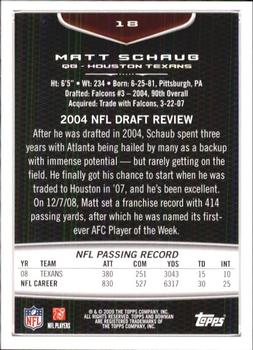 2009 Bowman Draft Picks #18 Matt Schaub Back