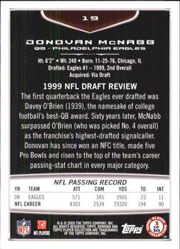 2009 Bowman Draft Picks #19 Donovan McNabb Back