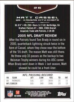 2009 Bowman Draft Picks #26 Matt Cassel Back
