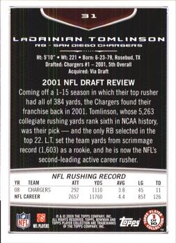 2009 Bowman Draft Picks #31 LaDainian Tomlinson Back