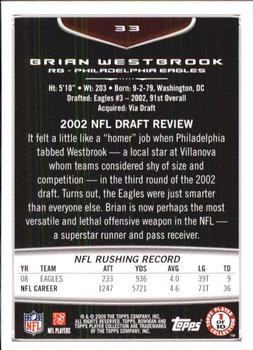 2009 Bowman Draft Picks #33 Brian Westbrook Back