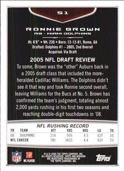 2009 Bowman Draft Picks #51 Ronnie Brown Back