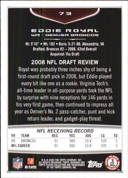 2009 Bowman Draft Picks #73 Eddie Royal Back