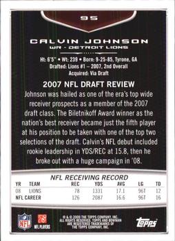 2009 Bowman Draft Picks #95 Calvin Johnson Back