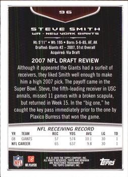 2009 Bowman Draft Picks #96 Steve Smith Back