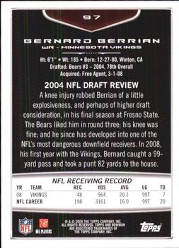 2009 Bowman Draft Picks #97 Bernard Berrian Back