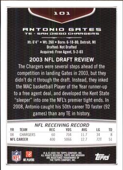 2009 Bowman Draft Picks #101 Antonio Gates Back