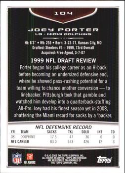 2009 Bowman Draft Picks #104 Joey Porter Back