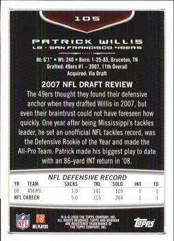 2009 Bowman Draft Picks #105 Patrick Willis Back
