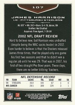 2009 Bowman Draft Picks #107 James Harrison Back