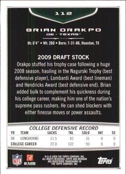 2009 Bowman Draft Picks #112 Brian Orakpo Back