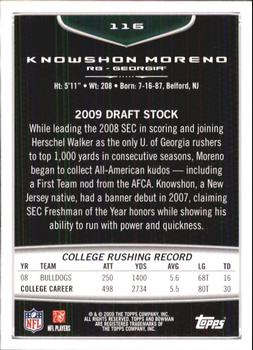 2009 Bowman Draft Picks #116 Knowshon Moreno Back