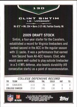 2009 Bowman Draft Picks #130 Clint Sintim Back