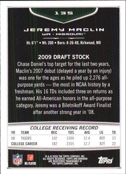2009 Bowman Draft Picks #135 Jeremy Maclin Back