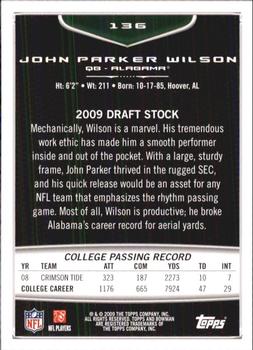 2009 Bowman Draft Picks #136 John Parker Wilson Back