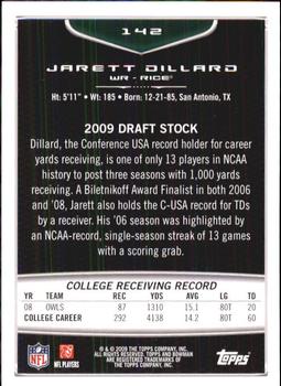 2009 Bowman Draft Picks #142 Jarett Dillard Back