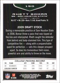 2009 Bowman Draft Picks #150 Rhett Bomar Back
