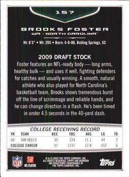 2009 Bowman Draft Picks #157 Brooks Foster Back