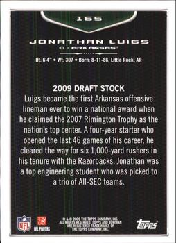 2009 Bowman Draft Picks #165 Jonathan Luigs Back