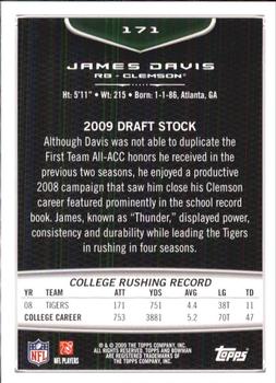 2009 Bowman Draft Picks #171 James Davis Back