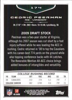 2009 Bowman Draft Picks #174 Cedric Peerman Back