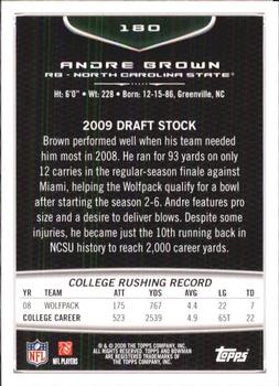 2009 Bowman Draft Picks #180 Andre Brown Back