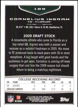2009 Bowman Draft Picks #189 Cornelius Ingram Back