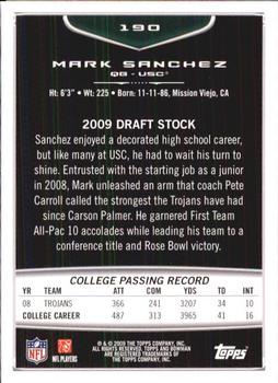 2009 Bowman Draft Picks #190 Mark Sanchez Back