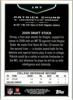 2009 Bowman Draft Picks #197 Patrick Chung Back
