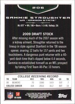 2009 Bowman Draft Picks #206 Sammie Stroughter Back