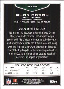2009 Bowman Draft Picks #209 Quan Cosby Back
