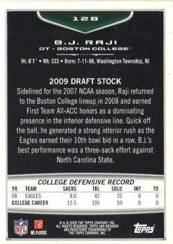 2009 Bowman Draft Picks #128 B.J. Raji Back