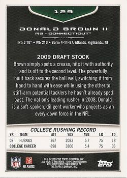 2009 Bowman Draft Picks #129 Donald Brown II Back