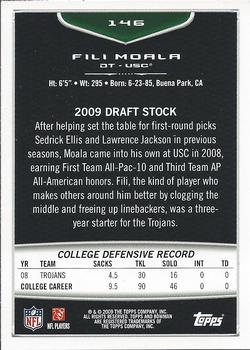2009 Bowman Draft Picks #146 Fili Moala Back