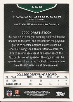 2009 Bowman Draft Picks #158 Tyson Jackson Back