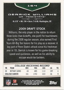 2009 Bowman Draft Picks #164 Derrick Williams Back