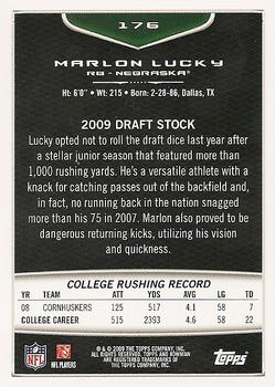 2009 Bowman Draft Picks #176 Marlon Lucky Back