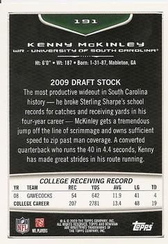 2009 Bowman Draft Picks #191 Kenny McKinley Back