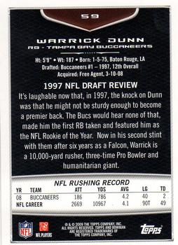 2009 Bowman Draft Picks #59 Warrick Dunn Back