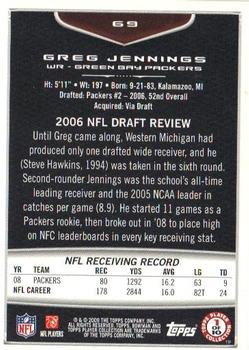 2009 Bowman Draft Picks #69 Greg Jennings Back