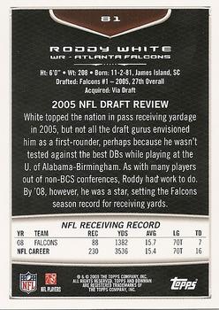 2009 Bowman Draft Picks #81 Roddy White Back